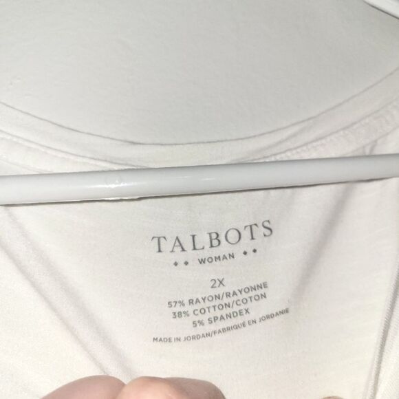 Talbots White Peekaboo Sleeve T-Shirt 2X - Picture 3 of 9